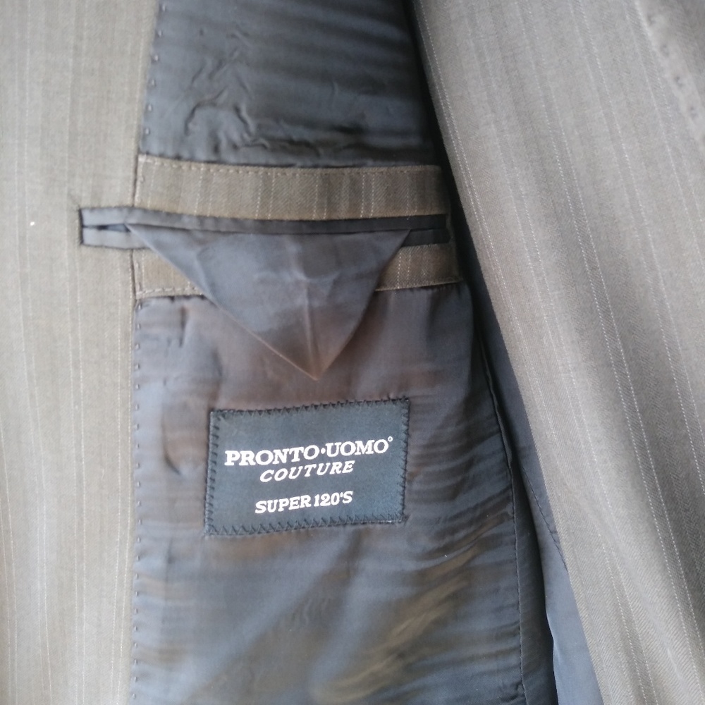 Pronto uomo pinstripe 2 piece men suit